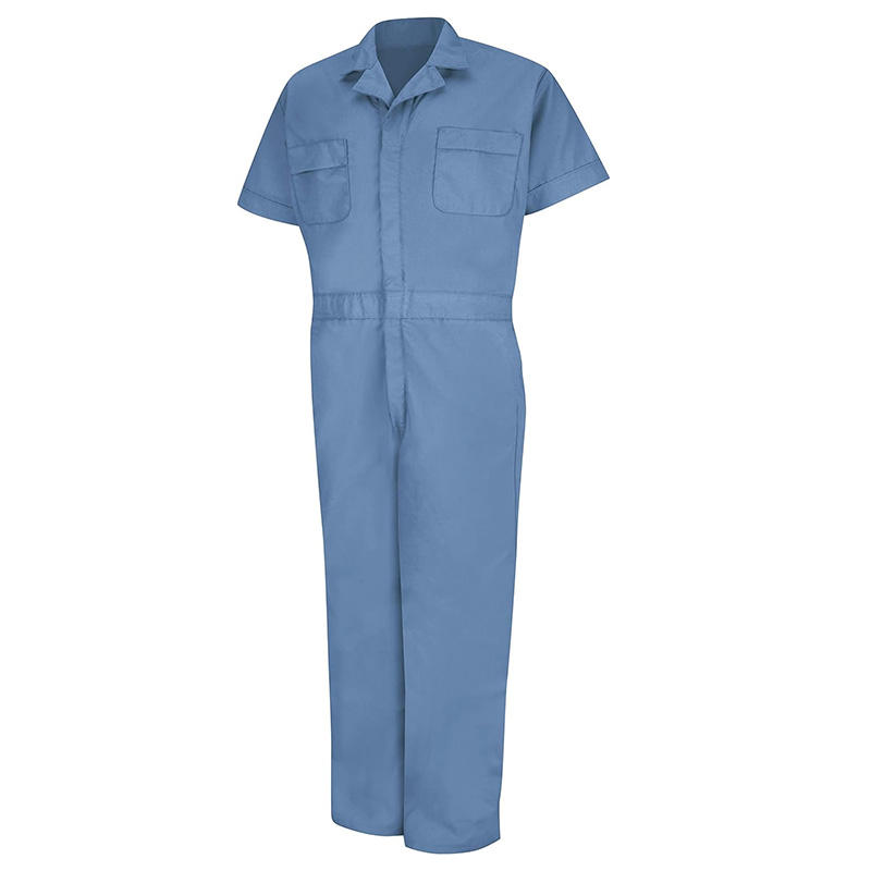 Customized OEM Fashion Polyester Cotton Work Clothes Uniforms Workwear Short Sleeve Coveralls For Men