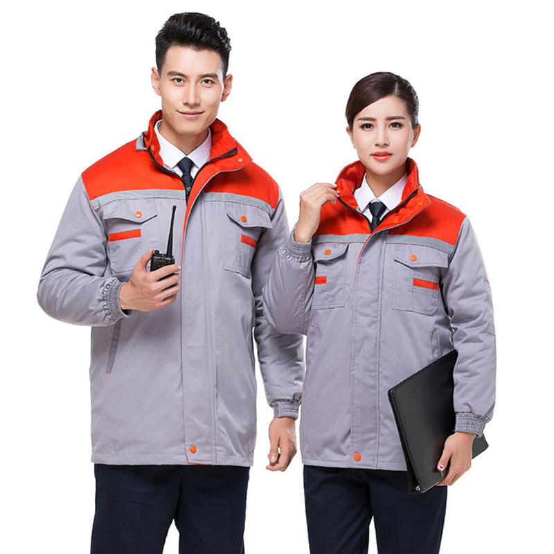 Cotton Polyester Reflective Uniforms Workwear With Pants and Jacket For Cold Resistant