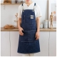 Custom Logo Design Adjustable Durable Chef Men Garden Barber Canvas Work Aprons With Pockets
