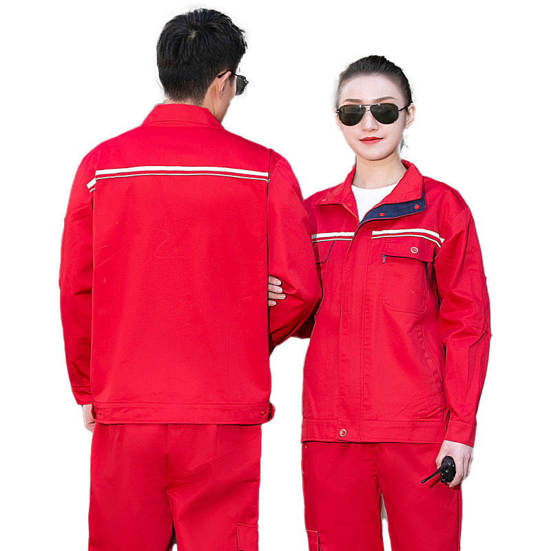 Customized Reflective Polyester Cotton Long Sleeved Safety Overalls Work Wear Resistant Clothes Factory Uniform