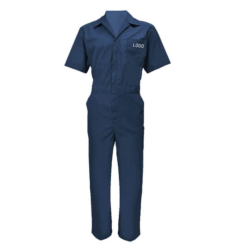 Custom Logo Design Fabric Professional Building Construction Uniforms Overall Workwear Short Sleeves