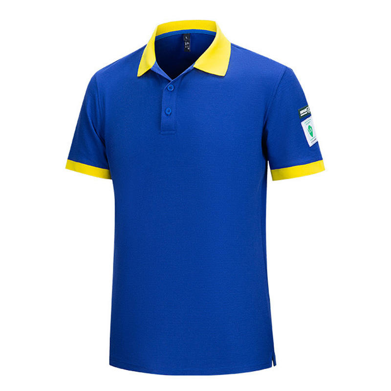 Customized Supported Short Sleeves Soft Breathable Anti Static Functional Polo Shirt