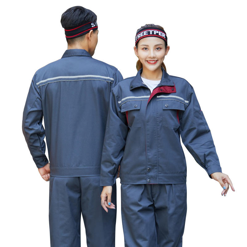 Customized Support Multi Pocket Workwear Industrial Men's Work Clothes With Reflective Tapes