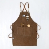 Custom Logo Design Adjustable Durable Chef Men Garden Barber Canvas Work Aprons With Pockets