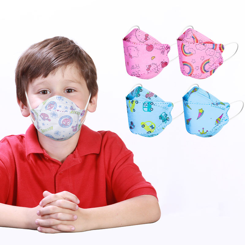 Children's butterfly cartoon mask with 4ply non-woven fabric breathable disposable KF94 kids masks for outside