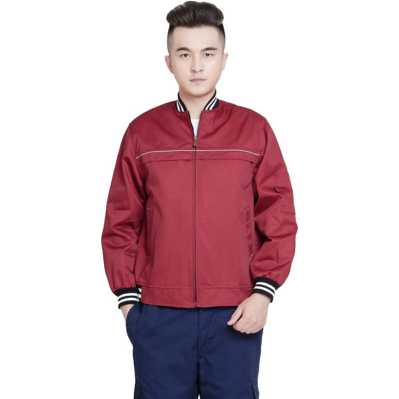 Stand Collar Baseball Design Overall Work Suit Mechanic Working Clothes For Men