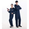 Wholesale High Quality Patched Work Hoodie With Zip Jumpsuits For Men Cotton Bleeded