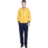 Two Pieces Type Industrial Uniforms Stand Collar Design Workwear Uniforms With Reflective Strips