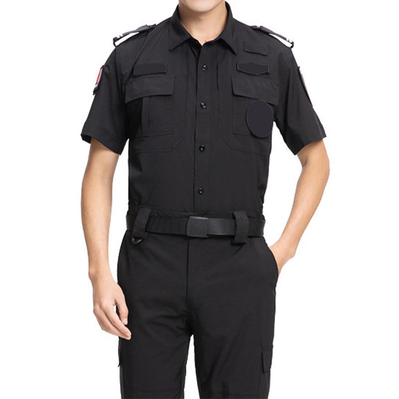 New Design Black Short Sleeves Summer Security Guard Uniform Design For Sale