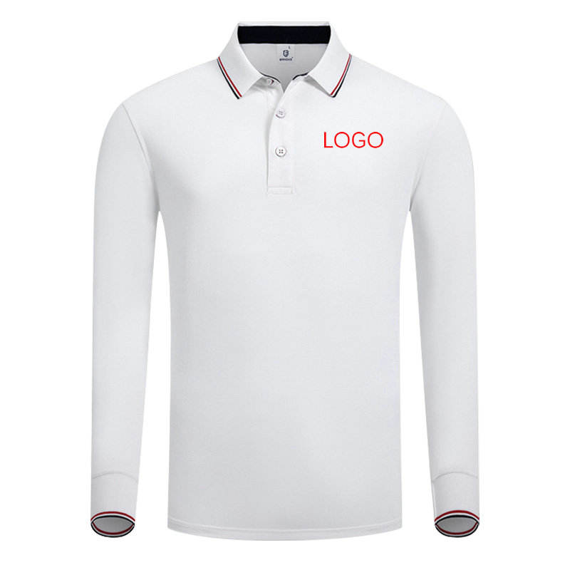 Factory Selling Stand Collar Long Sleeves Breathable Cotton Polo Shirts With Logo Customization