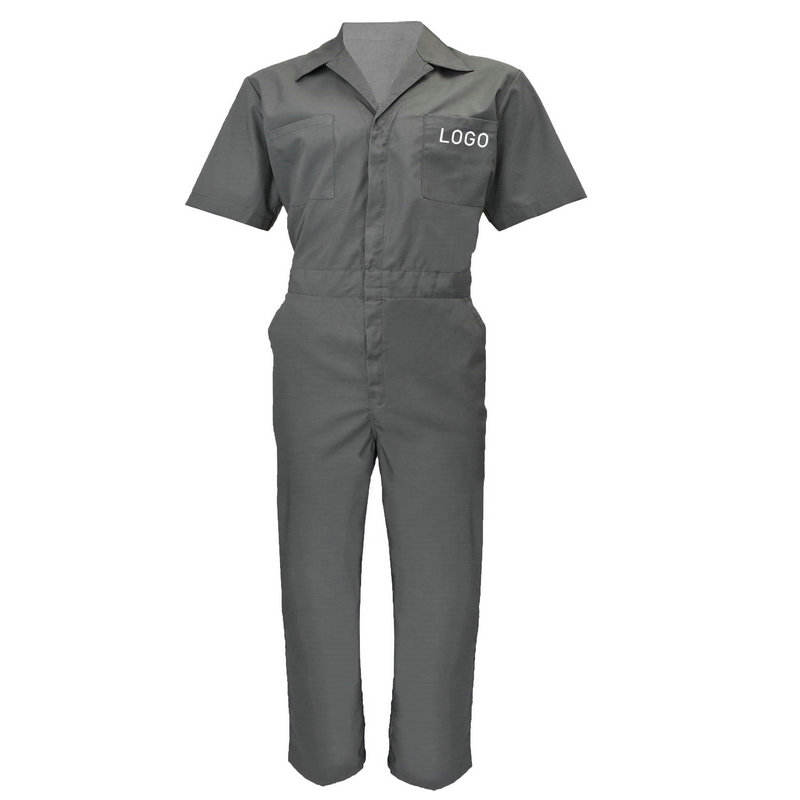 Logo Customized Workwear Jump Suit Work Overall Uniform Wholesale Short Sleeves Working Uniforms