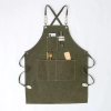 Custom Logo Design Adjustable Durable Chef Men Garden Barber Canvas Work Aprons With Pockets