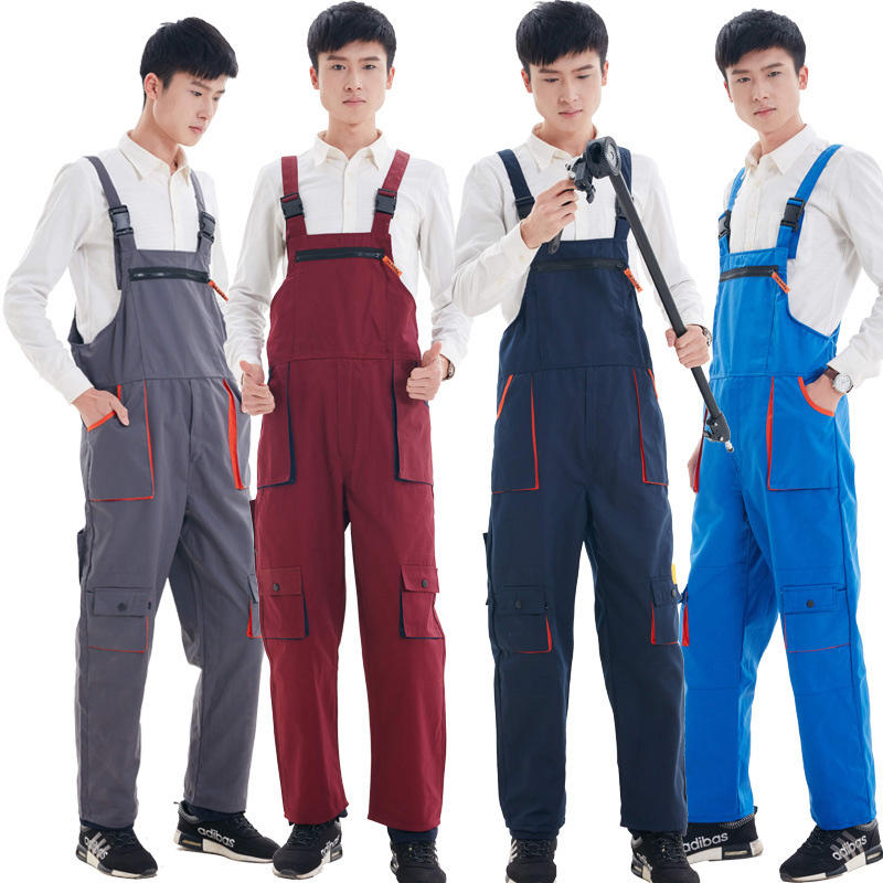 Cotton Blended Overalls Customized Multi Pocket High Visibility Overalls For Men