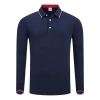 Factory Selling Stand Collar Long Sleeves Breathable Cotton Polo Shirts With Logo Customization