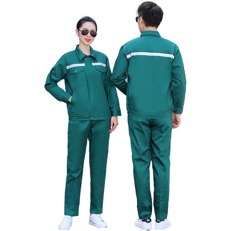 Reflective Stripe Work Wear Uniform Coverall Working Clothes Set For Men Women
