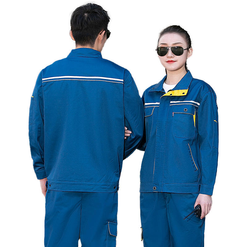 Polyester Cotton Spring Autumn Long Sleeved Safety Work Wear Overalls Clothes Company Uniform