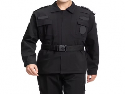 Wholesale Black Unisex Work Wear Breathable Strength Patch Security Guard Uniform Sets