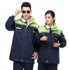Cotton Polyester Reflective Uniforms Workwear With Pants and Jacket For Cold Resistant